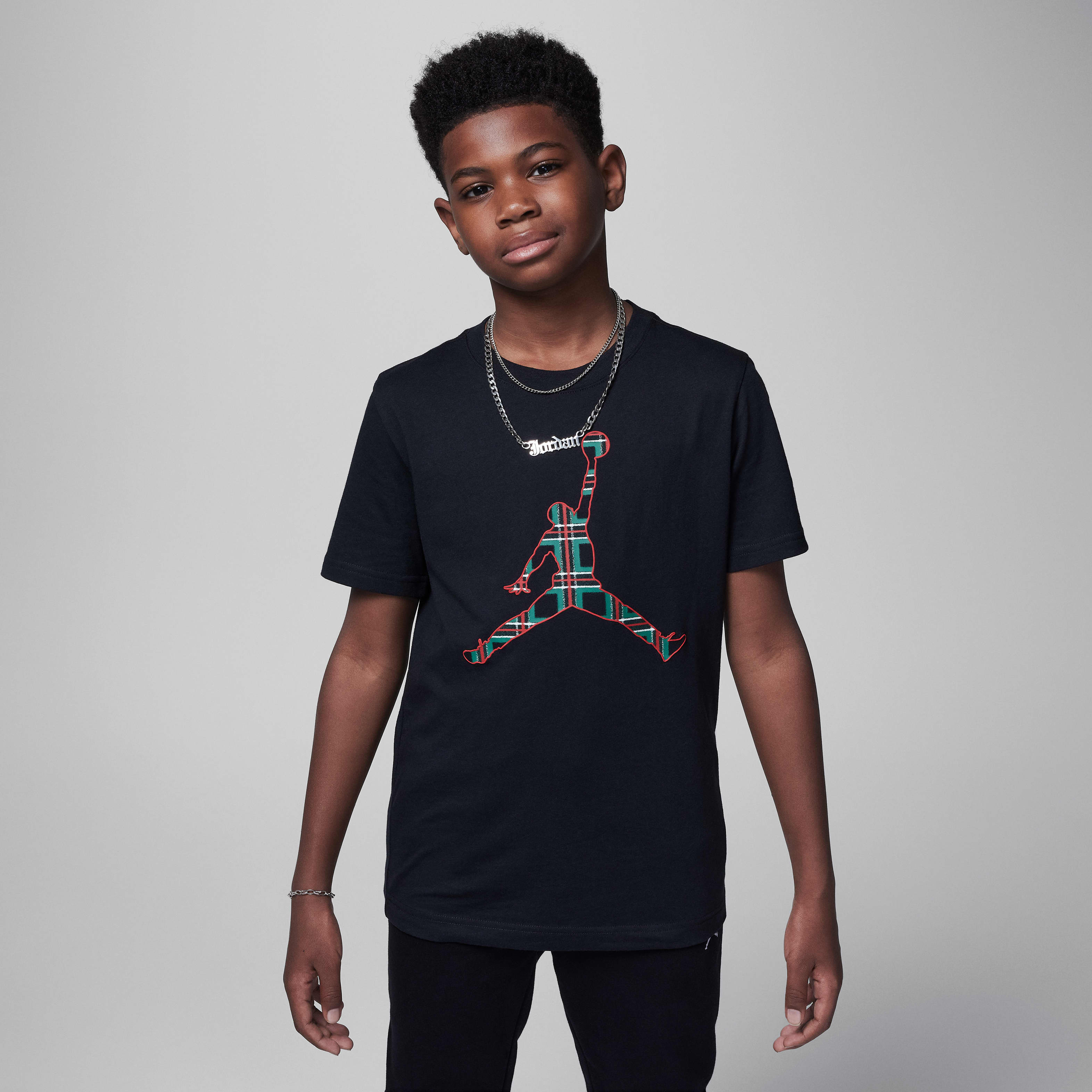 Nike Jordan Older Kids Checked Jumpman T Shirt King s Cross
